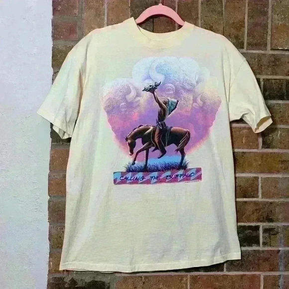 Vintage Call To The Buffalo Horse Rider Shirt